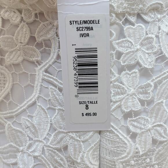 Badgley Mischka Strapless Lace Midi Dress 8 NWT - Picture 7 of 10